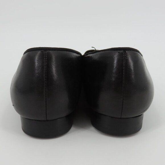 Brooks Brothers Women 8 M Solid Black Leather Loafers Slip On Shoes Flats Italy - Picture 8 of 16